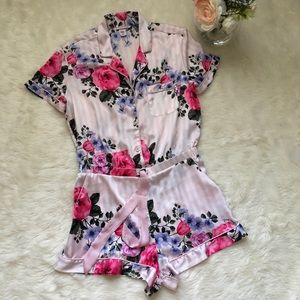 Victoria’s Secret Pajama Satin Romper Floral